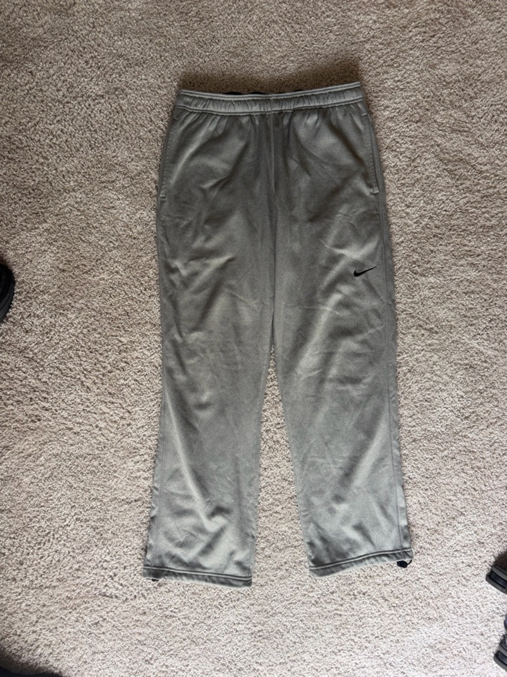 Nike Therma-Fit Fleece Sweatpants in Light Gray with Black Accents